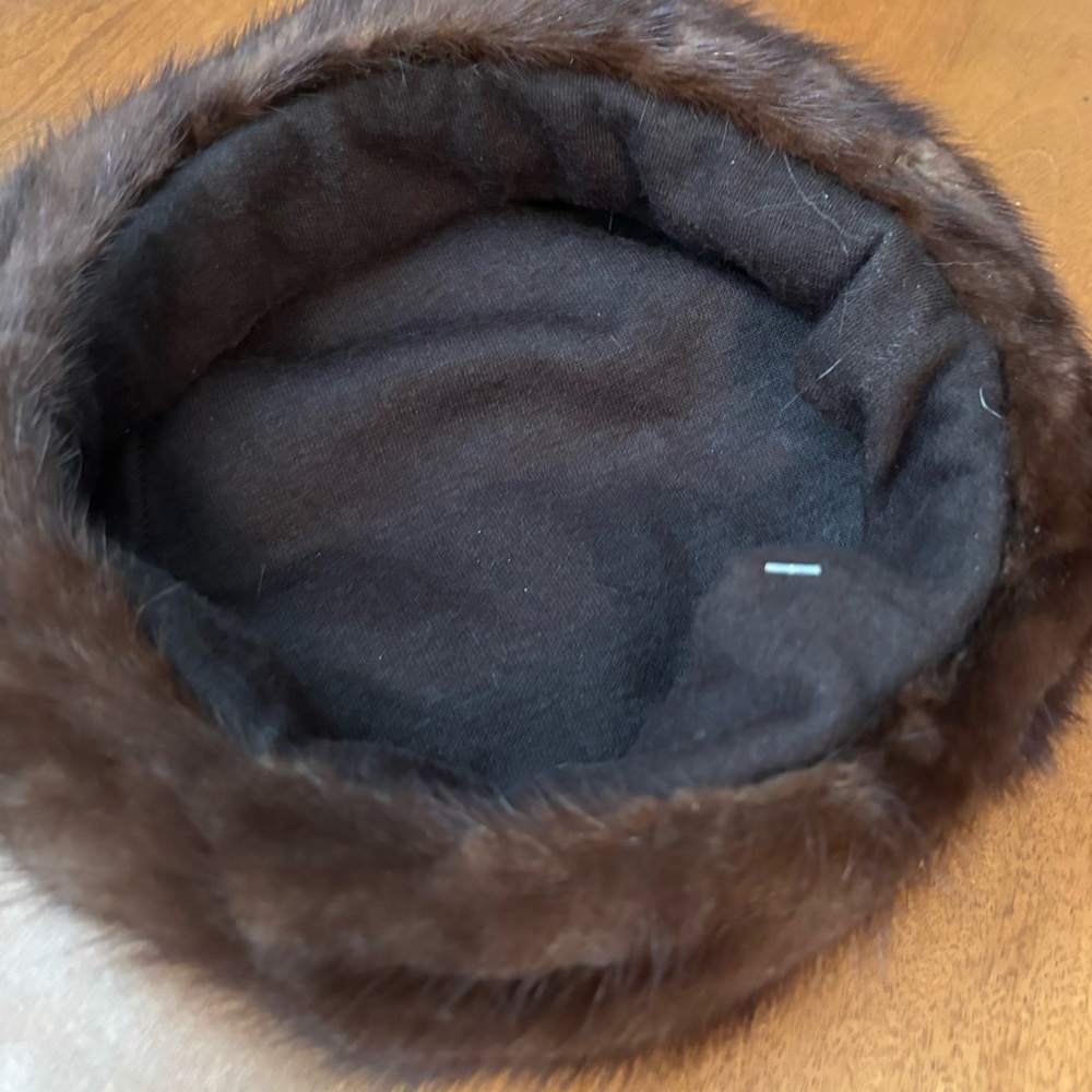 SAKS FIFTH AVENUE Vintage Fur Hat, Chocolate Brown